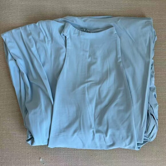 Helsa The Duchess Jersey Midi Dress XSmall Summer Sky Blue Knit Cocktail Party - Picture 5 of 11